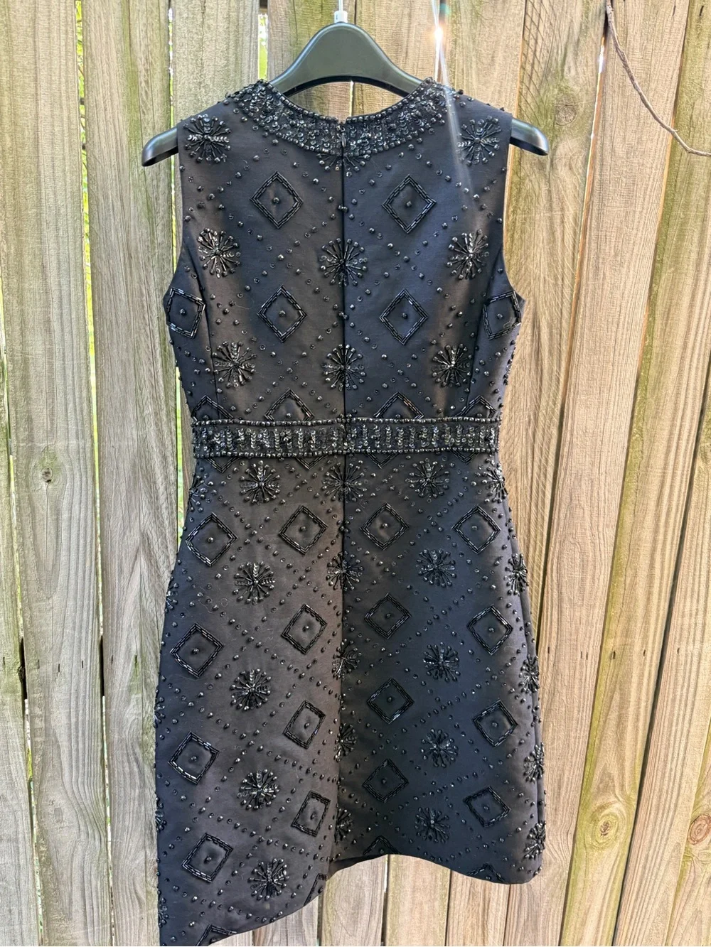 Tory Burch Black Beaded Sleeveless Dress